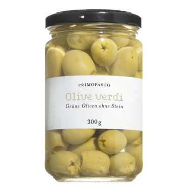 Olive verdi snocciolate | Grüne Oliven ohne Stein | 300 g Glas